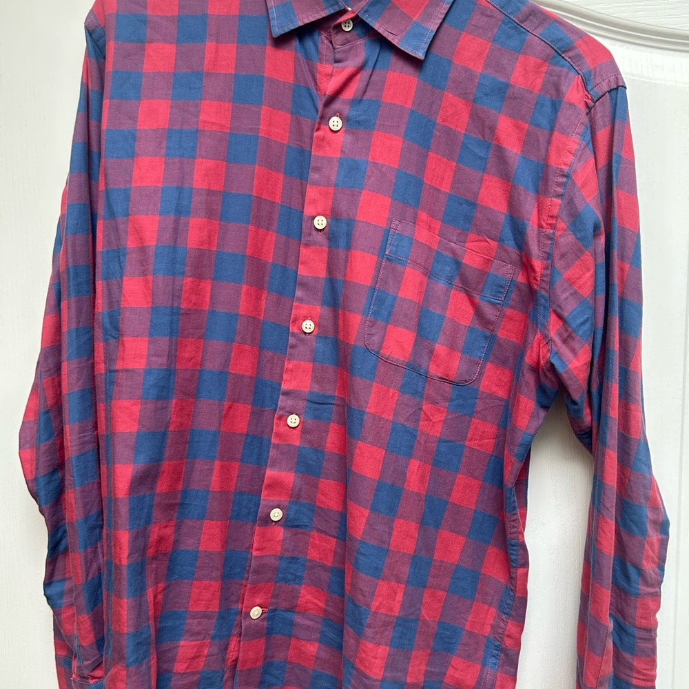 Peter Millar Checkered Button Down size M